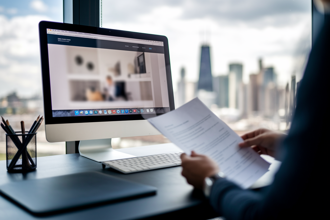 bureau-minimaliste-ordinateur-personne-documents