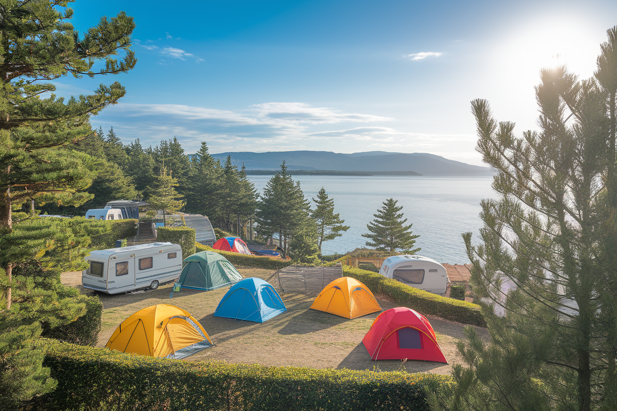 camping-plage-tentes-caravanes-pins