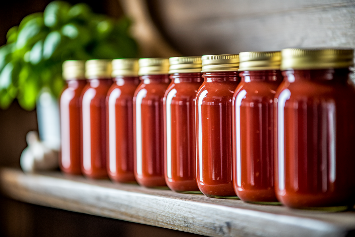 cuisine-rustique-bocaux-tomate-basilic
